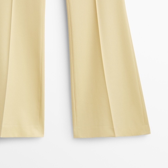 NWT. Massimo Dutti Limited Edition 100% Wool Yellow Flared Trousers. Size 6. - Picture 7 of 10